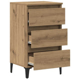 Bed Cabinet with Metal Legs Artisan Oak 40x35x69 cm 856426