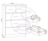 ZNTS Nevada 3 Door 2 Drawer Mirrored Wardrobe Bedroom Set 100-108-032