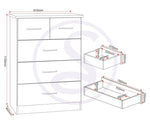 ZNTS Nevada 3+2 Drawer Chest 100-102-145