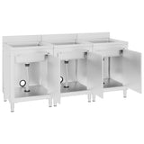 Commercial Kitchen Sink Cabinets 3 pcs Stainless Steel 3058274