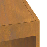 Fire Pit Brown 50 x 50 x 100 cm Weathering Steel 858989