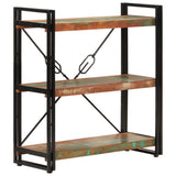 3-Tier Bookcase 77x30x80 cm Solid Wood Reclaimed and Iron 351109
