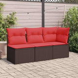 Garden Sofa 3 pcs Brown 55 x 62 x 69 cm Poly rattan 366238