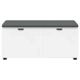 Hall Bench White 100 x 38 x 46 cm Engineered Wood and Fabric 891488