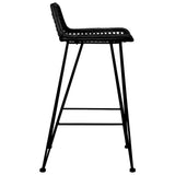 Bar Chairs 2 pcs Black Rattan 285233