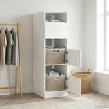Laundry Cabinet with Storage with Door White Engineered wood 3422792