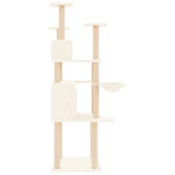Cat Tree with Sisal Scratching Posts Cream 166 cm 171723