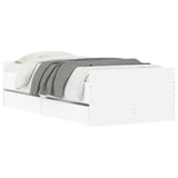 Bed Frame with Drawers without Mattress White 100x200 cm 3207364