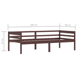 Bed Frame Dark brown Solid Pine wood Single Durable Bed Frame 322054