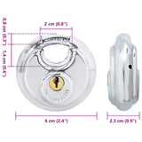 Discus Locks with Keys 12 pcs Silver 6 x 2.3 x 6 cm 42020746
