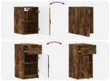 4 Piece Bathroom Cabinet Set UTRECHT Smoked Oak Engineered Wood 3417977