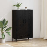 Highboard Black Oak 70 x 31 x 115 cm Engineered Wood and Iron 880700