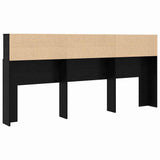 Headboard Cabinet Black Oak 220 x 19 x 101.5 cm Engineered Wood 879449