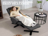 Rocker Swivel Recliner Chair with Footstool - Charcoal Grey Velvet T3398P341419