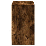 TV Cabinet with LED Smoked Oak 91x34x61 cm Engineered Wood 852184
