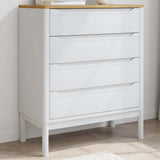 Chest of Drawers FLORO White Solid Wood Pine 374009