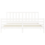 Bed Frame without Mattress White 200x200 cm Solid Wood Pine 3193877