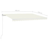 Manual Retractable Awning with LED 400x350 cm Cream 3068982