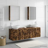 Bathroom Cabinet Set 5 pcs Smoked Oak Engineered Wood 3406491