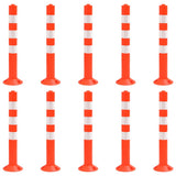 Traffic Control Bollards 10 pcs 75 cm PE 150961