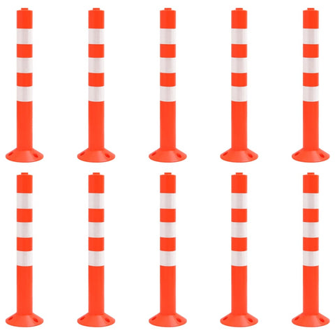 Traffic Control Bollards 10 pcs 75 cm PE 150961