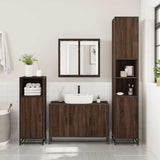 ZNTS 2 Piece Bathroom Furniture Set Brown Oak Engineered Wood 3300894