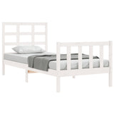 Bed Frame without Mattress White Small Single Solid Wood Pine 3192062