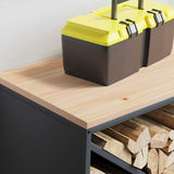 Firewood Rack with Wooden Top Anthracite 100.5x35.5x40 cm 864257