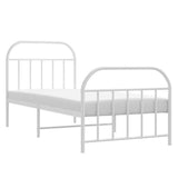 Metal Bed Frame without Mattress with Footboard White 80x200cm 353693