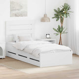 Bed Frame with Drawer White 90 x 200 cm Engineer Wood 3411529