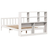 ZNTS Bookcase Bed without Mattress White 140x200 cm Solid Wood Pine 3321705