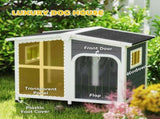 Wooden Dog Kennel with Removable Floor, Asphalt and Openable Roof, Giant Window for Large Dogs, T3398P376389