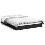 ZNTS Bed Frame without Mattress Black 120x200 cm Engineered Wood 842029