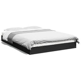 ZNTS Bed Frame without Mattress Black 120x200 cm Engineered Wood 842029