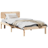 Bed Frame with Headboard Natural 90 x 200 cm Solid Pine Wood 872122