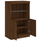 Sideboard with LED Lights Brown Oak 60.5x37x100 cm 836671