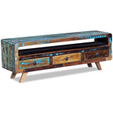 TV Cabinet with 3 Drawers Solid Reclaimed Wood 243294