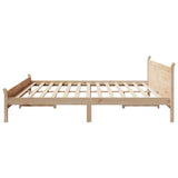 Bed Frame without Mattress 200x200 cm Solid Wood Pine 3309722