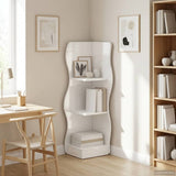 Corner Shelf High Gloss White 34 x 33 x 102 cm Engineered Wood 899940