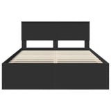 Bed Frame with Headboard Black 140 x 190 cm Engineered Wood 3408663