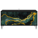 TV Cabinet WIJHE 102 x 33 x 51 cm Black Oak Engineered Wood 8007094