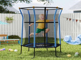 Kids Trampoline Mini Bouncer with Enclosure Safety Net For Ages 3-10 Years - Blue T3398P348057