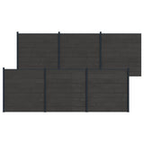 Fence Set 6 pcs 1045 x 186 cm WPC and Aluminium Black 3429416