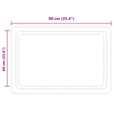 LED Bathroom Mirror Transparent 90 x 60 cm Tempered Glass 42045840