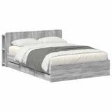 Bed Frame with Storage Grey Sonoma 160 x 200 cm Engineered Wood 3433975