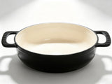 Cast iron 6QT cooking pot - Gradient Black Color - Includes two silicone gloves - Enamel pot 92886056