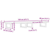 Basin Shelf Wall Mounted Steel and Solid Wood Acacia 3302725