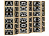 Room Divider 6 Panels Brown and Black Solid Wood Paulownia 358811