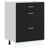 Kitchen Base Cabinet with Drawer Black Oak 60 x 46 x 81.5 cm 876694
