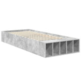 Bed Frame with Shelf Concrete Grey 90 x 190 cm Engineered Wood 3408406